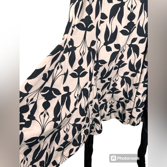 Zara silk cotton floral maxi dress, Large, with wrap around belt. Feminine Chic - Picture 8 of 14